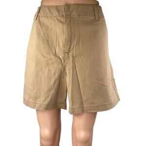 NEW Banana Republic Tan Khaki High Waisted Wide Leg Mini Casual Shorts Size 14